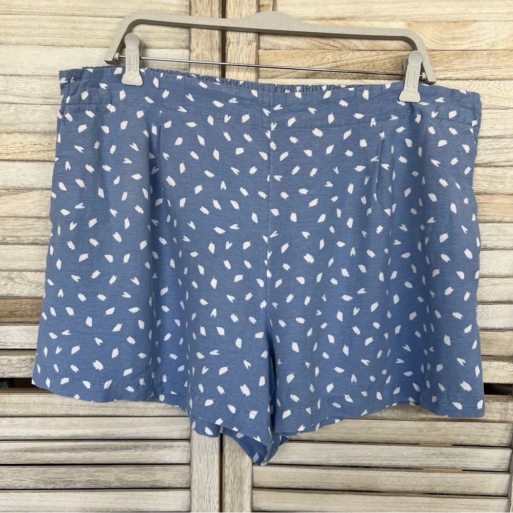 LOFT Blue and White Bermuda Shorts Relaxed Fit